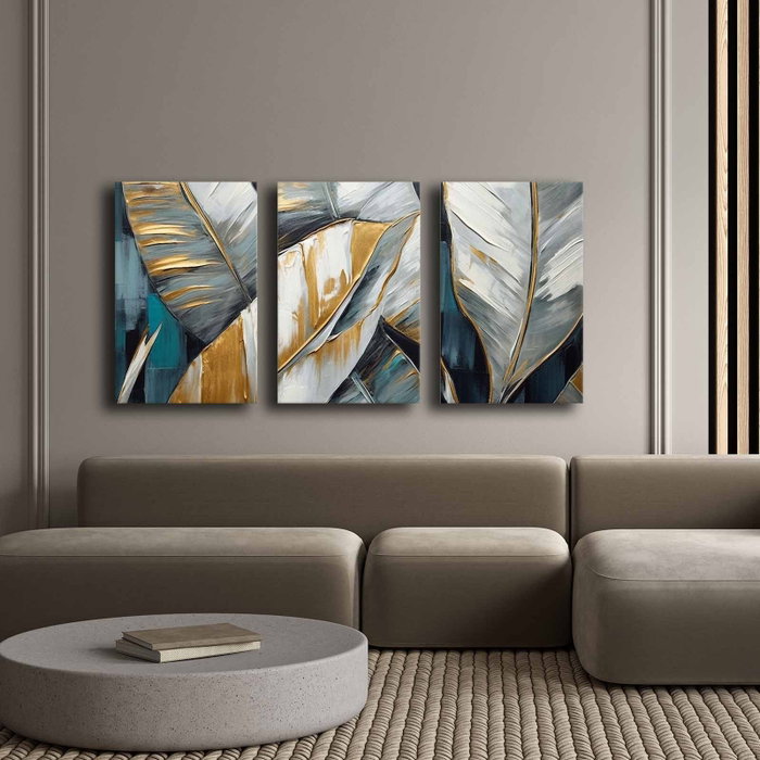 Wallity Conjunto de 3 Lienzos Decorativos Multicolor 45 x 70 cm